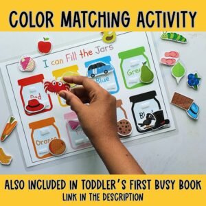 Busy Binder Activity, Color Matching, Color Activity, Learning Colors, preschool curriculum, preschool learning Binder, Busy Book printable