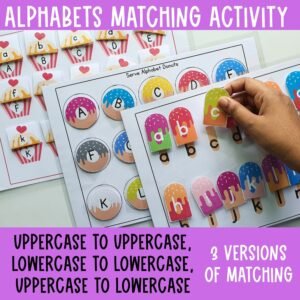 Alphabet Match preschool, Printable Toddler Activities Homeschool Montessori Materials, Toddler Busy Book Pages,Preschool Curriculum