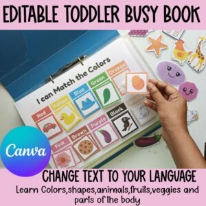 Toddler Busy Book Editable,learning binder,preschool curriculum,Busy Book Activity Worksheets,2 year old busy book,preschool busy binder