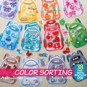 Color Matching Activity for kids, Color Sorting, Toddler Color Printable, Homeschool Preschool Curriculum, Montessori Materials
