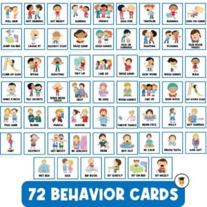 72 BEHAVIOR Picture Cards | First Then Visual Aid | Toddler | Behavior Chart | Task Card | Special Needs | Autism | Homeschool | Therapy