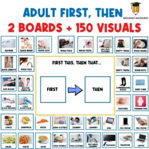 ADULT: REAL PICTURES | First Then Board | Visual Aid | Visual Schedule | Task Card | Dementia | Alzheimer | Special Needs | Support Aids