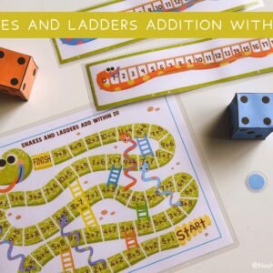 Printable Snakes And Ladders Addition Within 20 | Homeschool | Math Games | Grade School Math