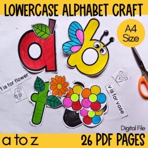 ALPHABET LETTER Crafts ABC Worksheets Printable classroom preschool toddler activities fine motor skills homeschool Small Letters