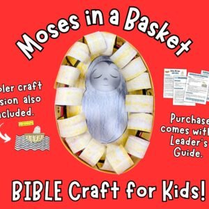 Baby Moses Printable Craft – Bible Story Sunday School Activity & Kids Bible Lesson Digital Download, Children's Church