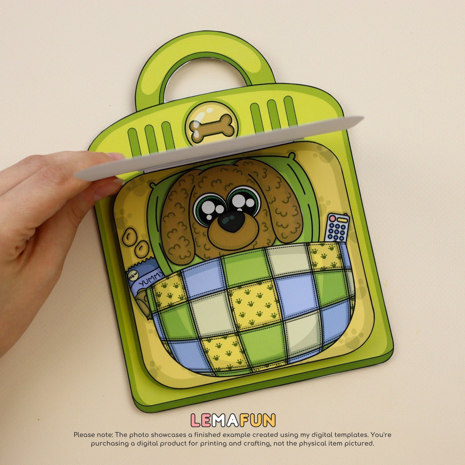 DIY Puppy & House Paper Toy - Printable PDF Craft Kit for Kids 5-10 Years | Digital Download - Image 3