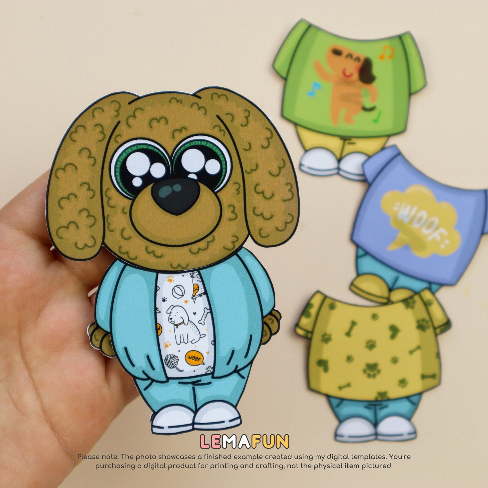 DIY Puppy & House Paper Toy - Printable PDF Craft Kit for Kids 5-10 Years | Digital Download - Image 5