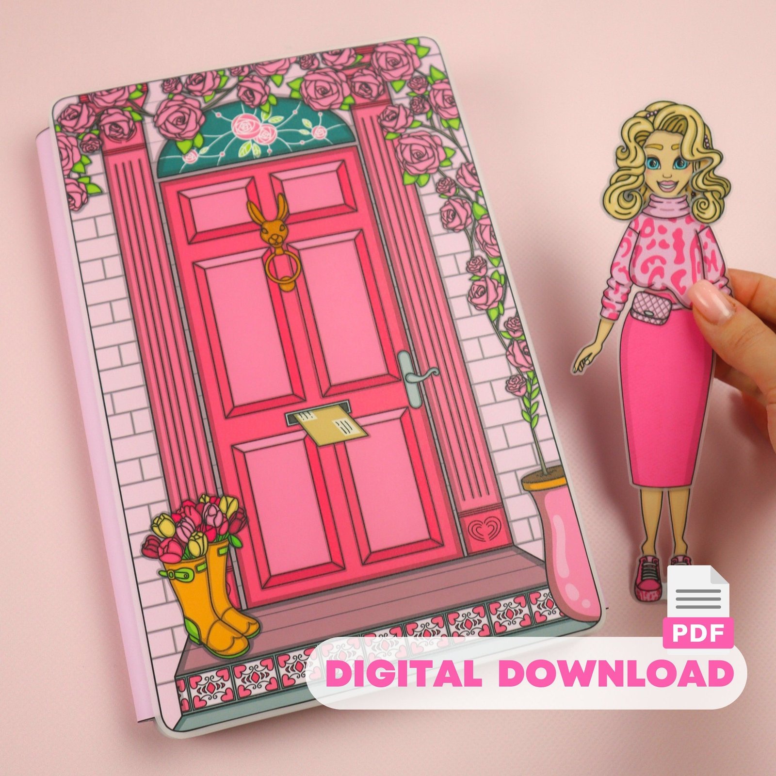 Printable Paper Dollhouse with Fashion Designer Doll – DIY Creative Toy for Kids Aged 9-12 PDF Digital Download