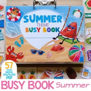 Summer Busy Book Printable, Kids Summer Activity Book, Toddler Preschool Learning Binder, Kids Quiet Book, Summer Montessori Busy Binder