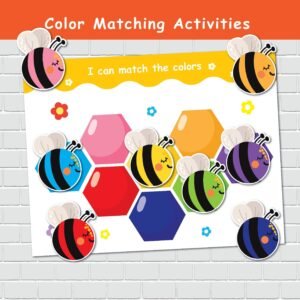 Bee Color Matching Activity, Toddler Printable, Montessori Materials, Homeschool Preschool Curriculum