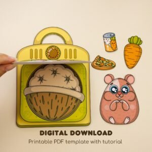 DIY Hamster House Paper Toy | Preschool & Homeschool Craft | Fine Motor Scissor Skills Activity | Printable PDF Kit, Easy paper crafts