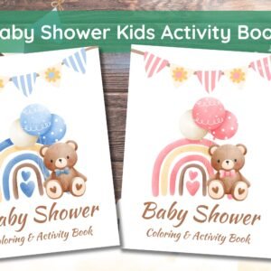 Baby Shower Kids Activity Book Coloring, Baby Shower Coloring, Baby Shower Games for kids, Printable Coloring Sheet, Kids Table Activity