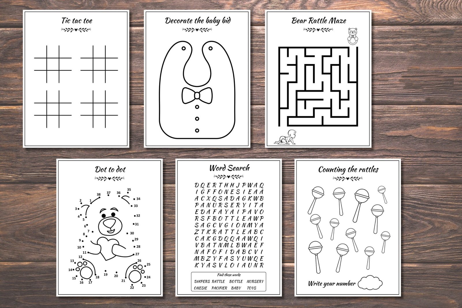 Baby Shower Kids Activity Book Coloring, Baby Shower Coloring, Baby Shower Games for kids, Printable Coloring Sheet, Kids Table Activity - Image 3
