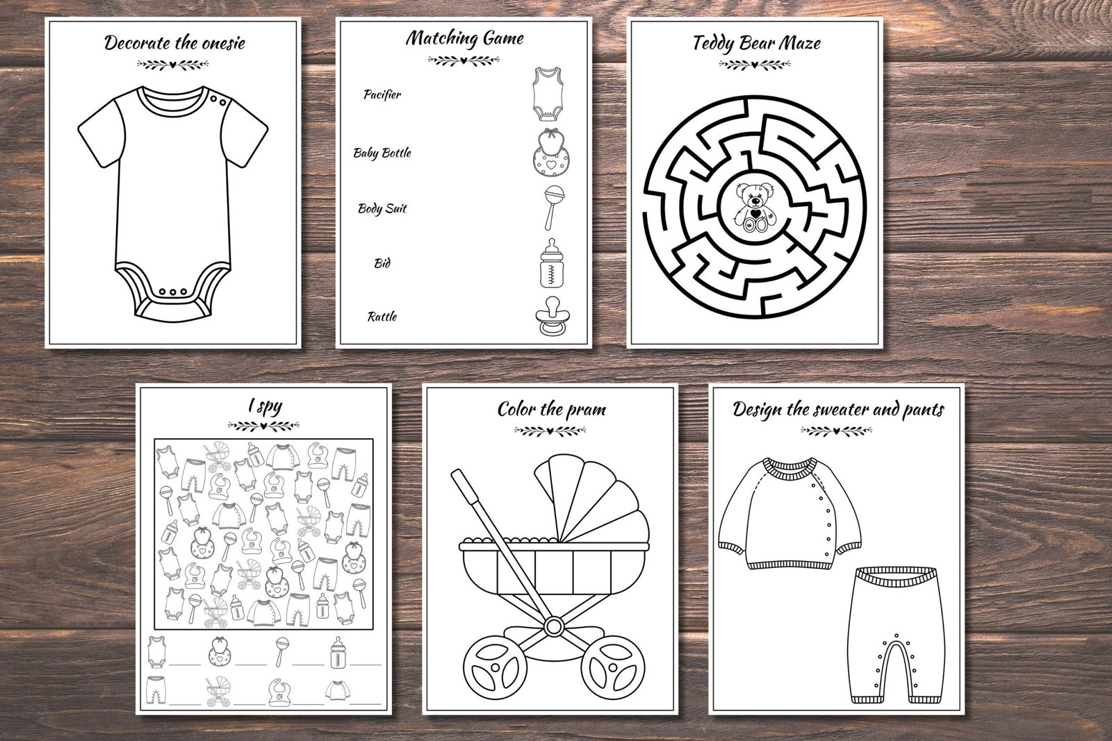 Baby Shower Kids Activity Book Coloring, Baby Shower Coloring, Baby Shower Games for kids, Printable Coloring Sheet, Kids Table Activity - Image 4