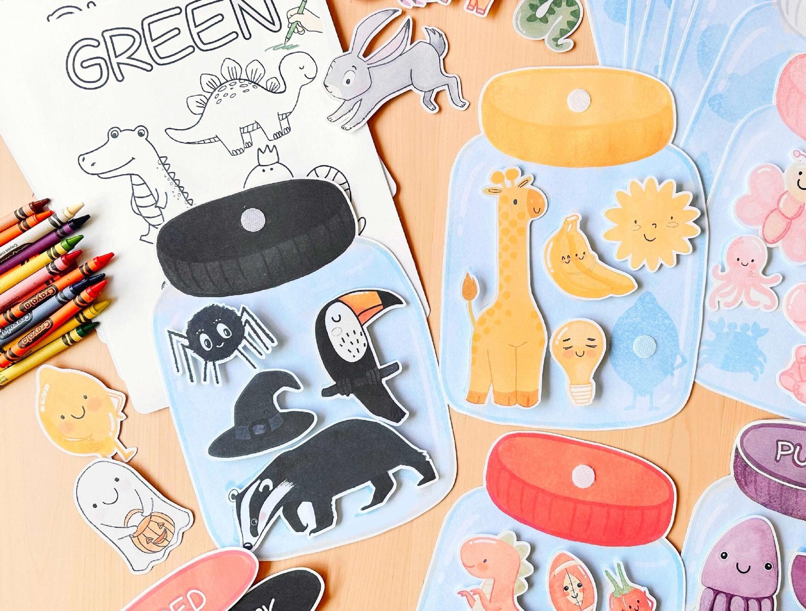 Color Sorting Jars: Montessori Toddler Matching Game - Image 3