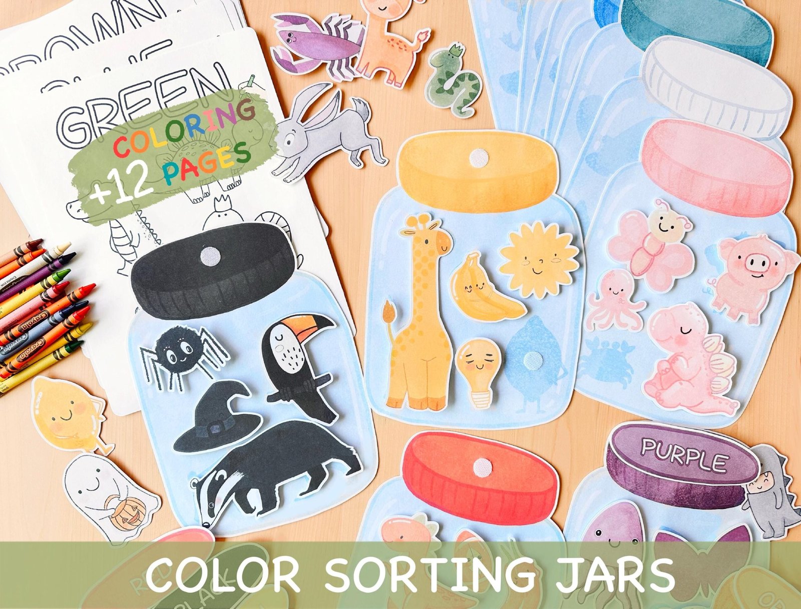 Color Sorting Jars: Montessori Toddler Matching Game