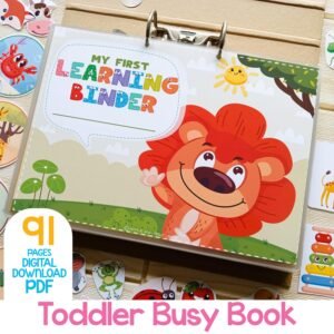 Toddler Busy Book, Preschool Learning Binder, Busy Binder For Kid, Printable Quiet Book For Toddler Homeschool Preschool Learning Binder