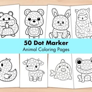 Animal Dot Marker Coloring Page, Do a dot activity, Printable Dab It Worksheets,Kids Coloring Page Digital Coloring Book, Preschool Busybook