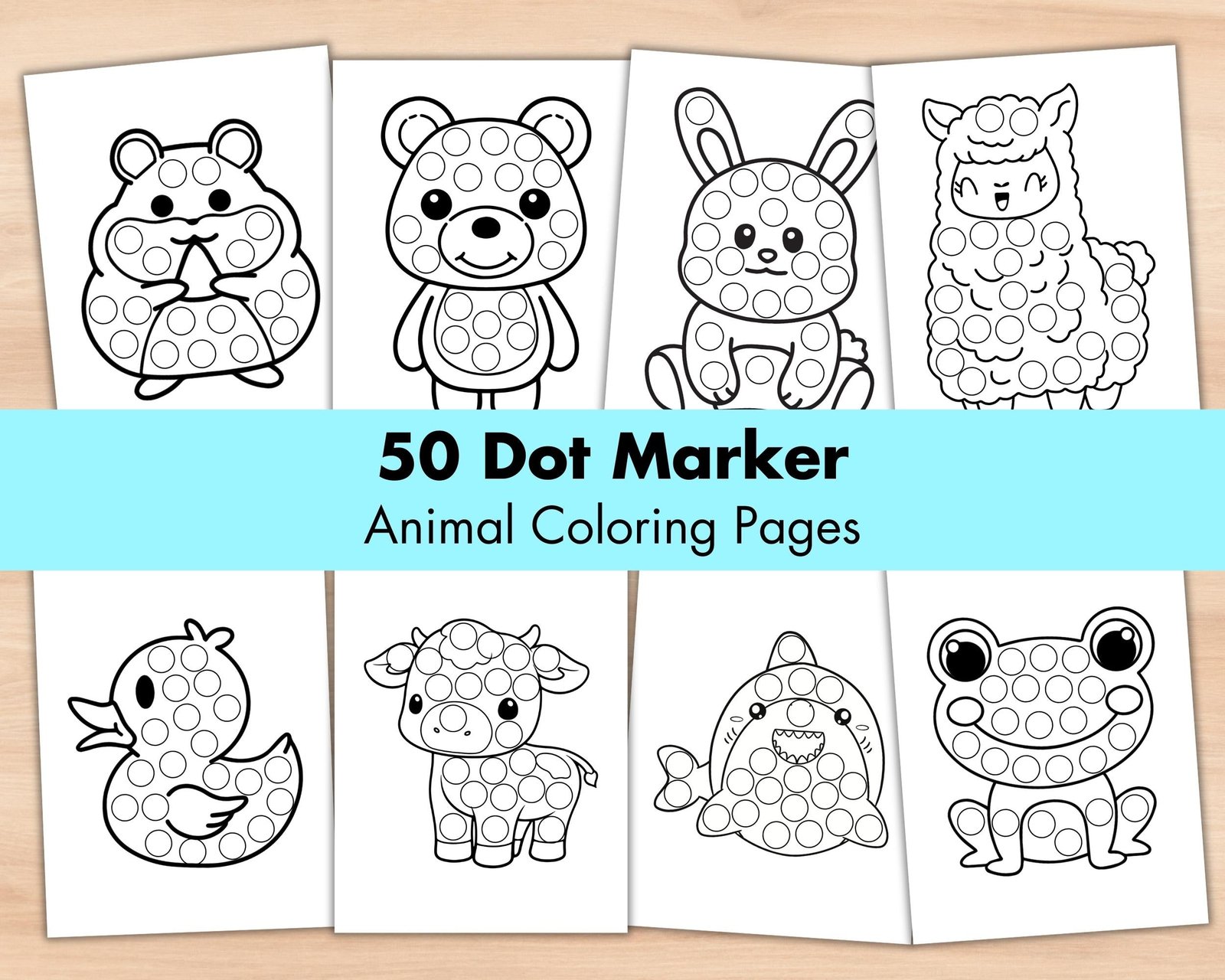 Animal Dot Marker Coloring Page, Do a dot activity, Printable Dab It Worksheets,Kids Coloring Page Digital Coloring Book, Preschool Busybook