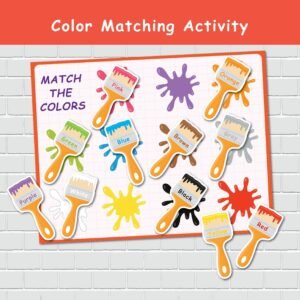Color Matching Activity, Toddler Printable, Montessori Materials, Homeschool Preschool Curriculum