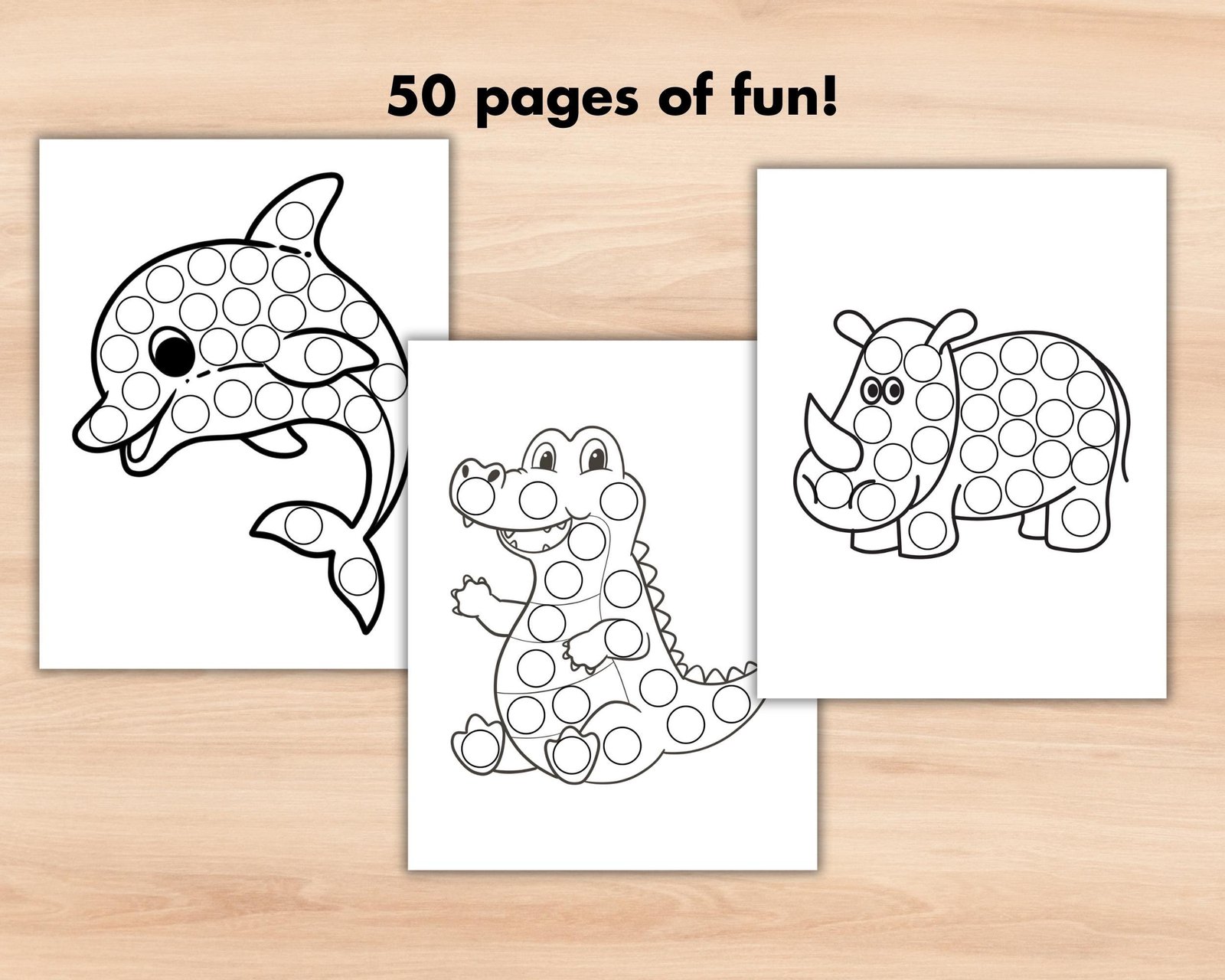 Animal Dot Marker Coloring Page, Do a dot activity, Printable Dab It Worksheets,Kids Coloring Page Digital Coloring Book, Preschool Busybook - Image 2