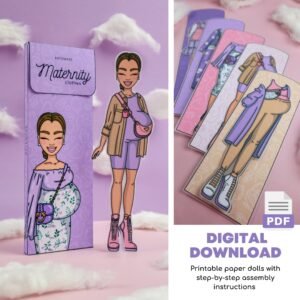 Printable Paper Dolls Dress up Kit, DIY, Instant Download