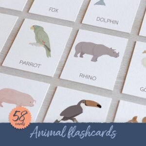 Animal Flashcards: Safari, Farm, Zoo Montessori Cards (Digital Download)