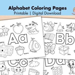 26 Alphabet Coloring Pages, Preschool Coloring Page, Preschool Printable Activity, Baby First Letter Book, Abc Coloring, Letters Worksheet