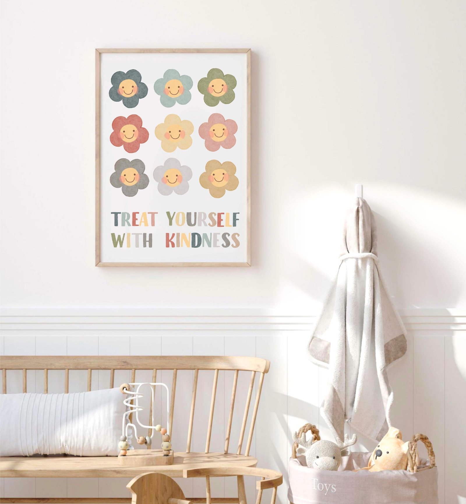 Treat Yourself With Kindness Poster: Watercolor Flower Nursery Art (Digital Download) - Image 5
