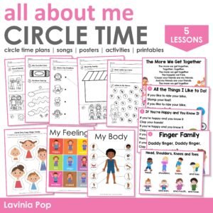 All About Me Preschool Theme Printables | Circle Time Songs, Lesson Plans & Activities | Pre-K Back to School Curriculum