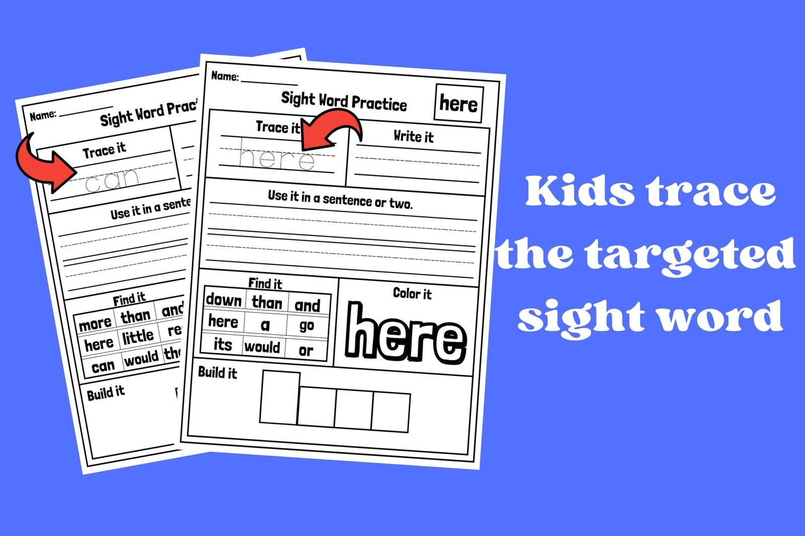 100 Printable Let's Learn Fry 1st Hundred Sight Words Worksheets. Kindergarten-1st Grade Handwriting and Spelling Activity. - Image 2
