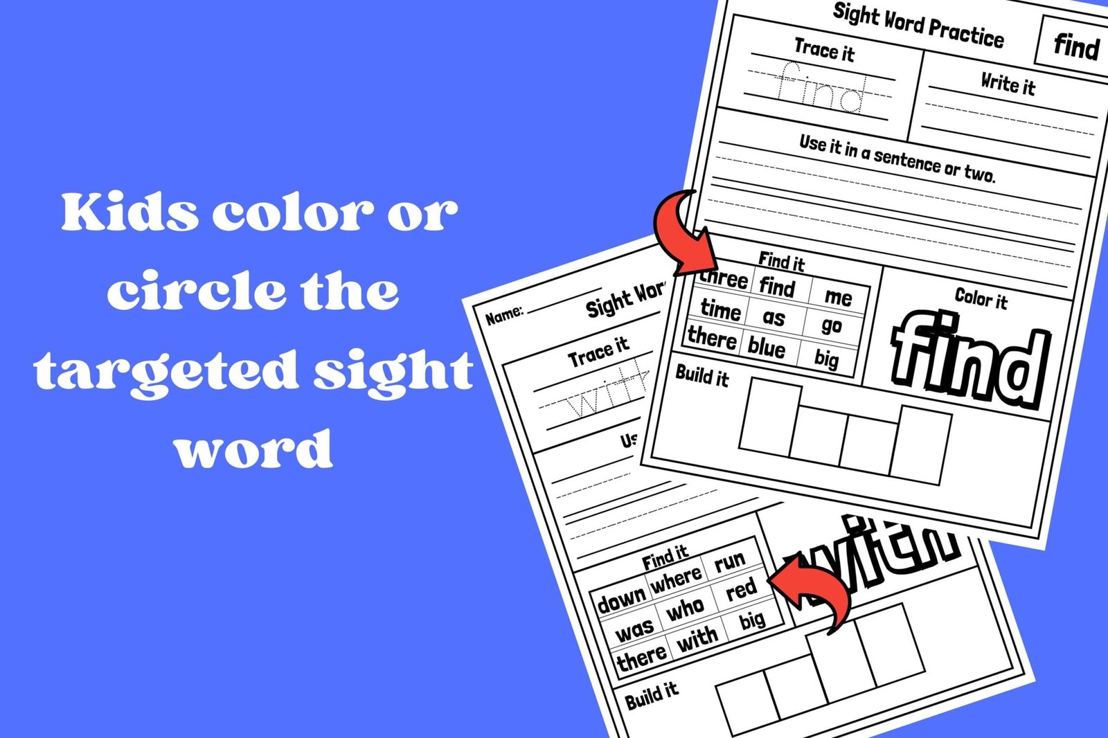 100 Printable Let's Learn Fry 1st Hundred Sight Words Worksheets. Kindergarten-1st Grade Handwriting and Spelling Activity. - Image 4