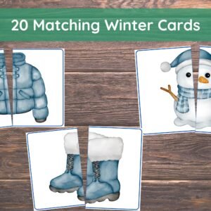 Winter Matching Toddler Activity,Winter Matching, Montessori, Homeschool Resource, Snowflake, Christmas, Winter Matching Game