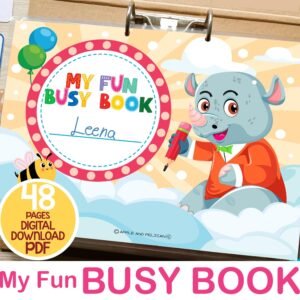 Printable Toddler Busy Book Preschool Learning Binder, Montessori Homeschool Activities , Personalized Kid Quiet Book, Kid Learning Material