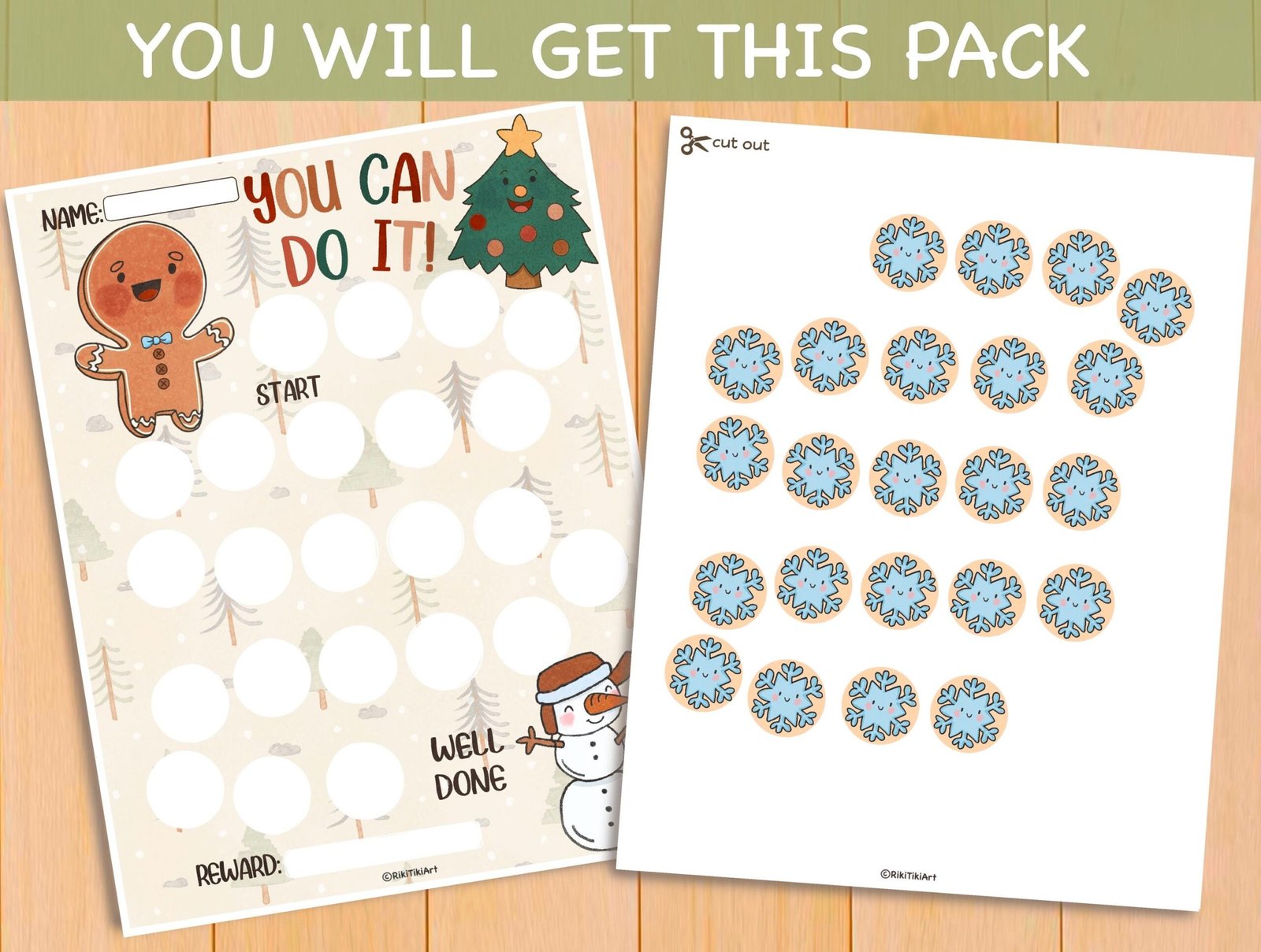 Christmas Reward Chart for Kids Behavior Chart for Toddler Goal Chart Nursery Prints Winter Behavior Daily Chore Chart Printable To Do List - Image 2