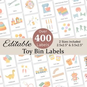 Toy Bin Labels Playroom Label Trofast Toy Storage Box Organization Kids Picture Daycare Visual Stickers Classroom Pre-k Homeschool EDITABLE