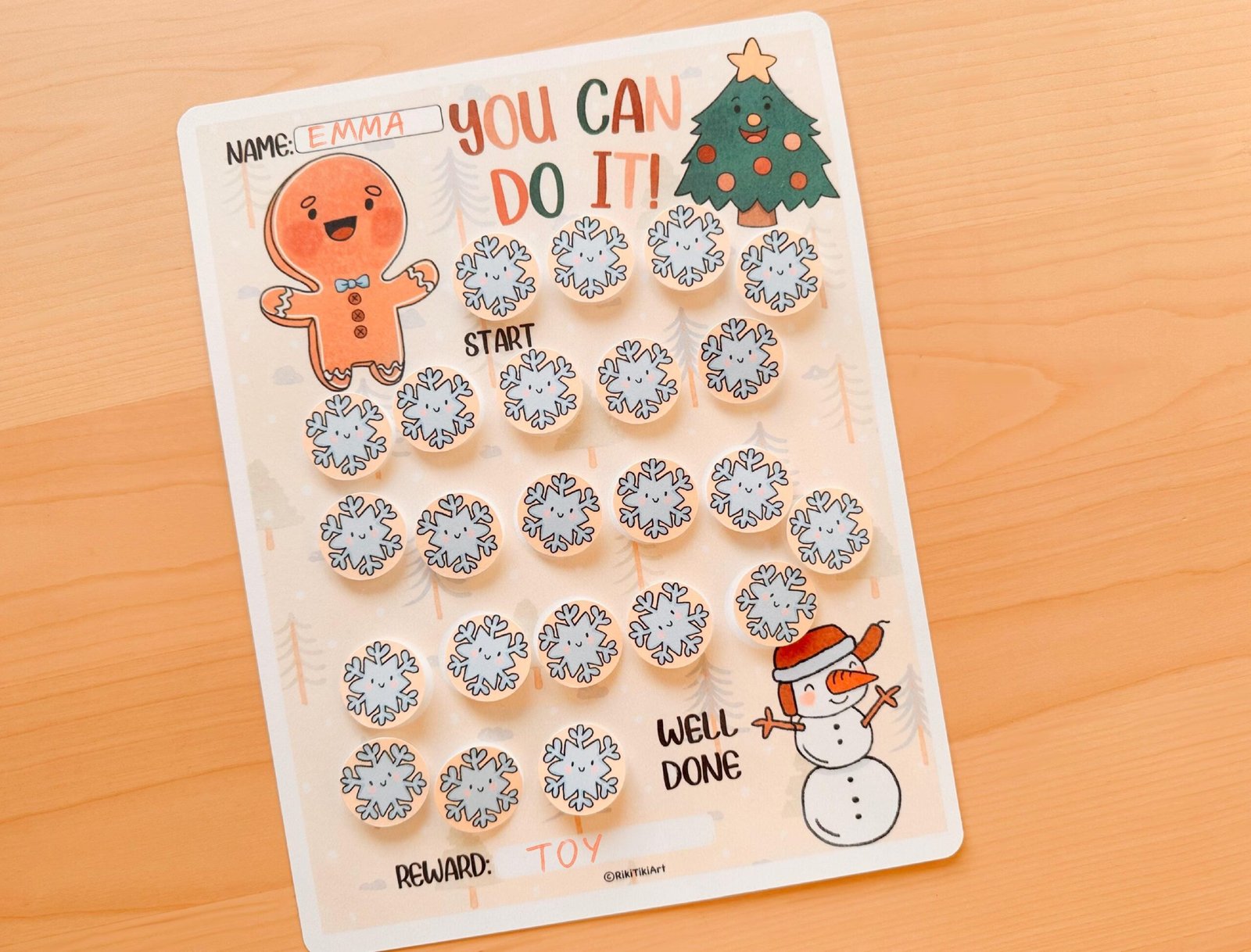 Christmas Reward Chart for Kids Behavior Chart for Toddler Goal Chart Nursery Prints Winter Behavior Daily Chore Chart Printable To Do List - Image 4