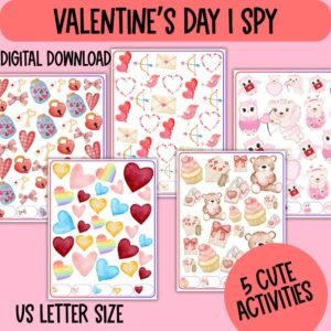 Valentine's Day I Spy, Preschool Game, Preschool Printable, Homeschool Printable, Montessori Printable, Kid Activity, Toddler Activity