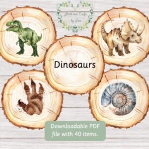 Dinosaur Flashcards: Montessori Busy Book Printable (PDF Flashcards)
