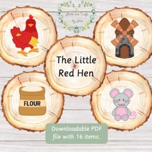The Little Red Hen Flashcards: Story Stones & Spoons (PDF Download)
