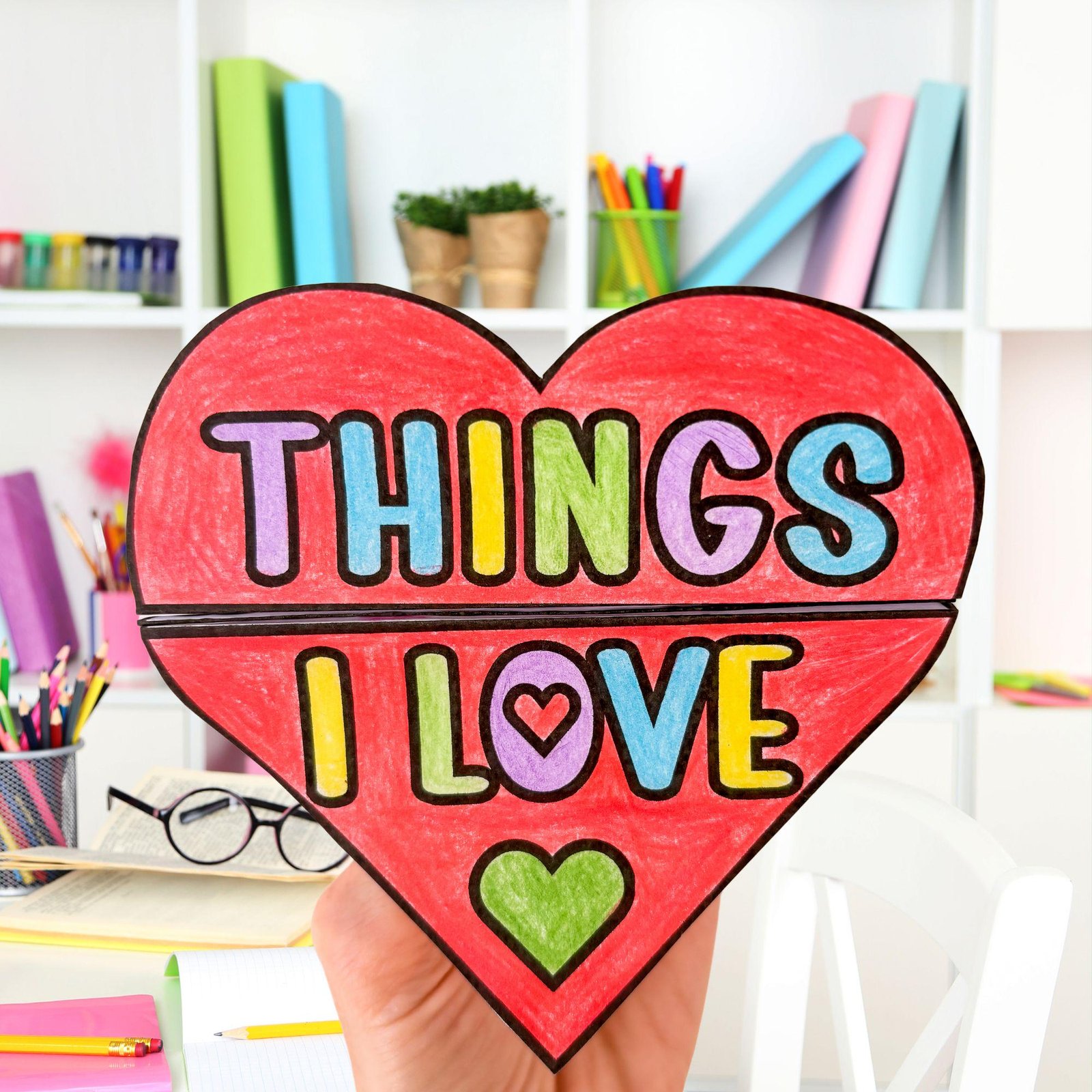 Things I love foldouts Valentine's Day writing craft activity for Kindergarten first second grade KS1 PDF - Image 5