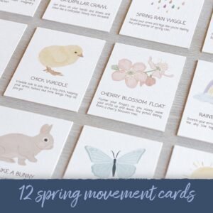 Spring Movement Cards for Kids: Montessori Flashcards (Digital Download)