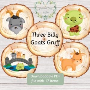Three Billy Goats Gruff Story Stones: Traditional Tales (PDF Download)