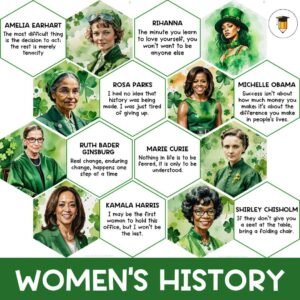 Women's History Month Posters | Bulletin Board Display | Women's Day History Decor | American History | Printable Banner | Famous Womens Day