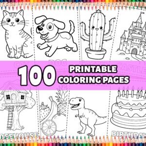 100 Kids Coloring Pages: Creative Art Sheets (PDF Download)