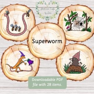 Superworm Storytelling Flash Cards: Story Spoons & Stones (PDF Flashcards)