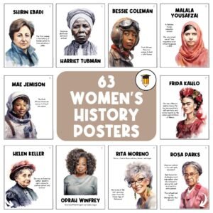 63 Women's History Posters | Herstory | Bulletin Board Display | Women's History Decor | American History | Printable | Famous Women