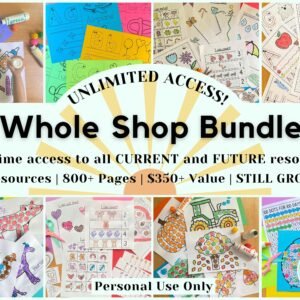 WHOLE SHOP BUNDLE - Simple Homeschool Preschool Fine Motor and Occupational Therapy Worksheets For Kids Pre K Worksheets Dot Marker Toddler