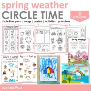Spring Weather Preschool Theme Curriculum Printables | Preschool Circle Time Lessons & Activities