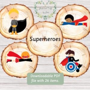 Superhero Flash Cards: Printable Learning Game (Digital Download)